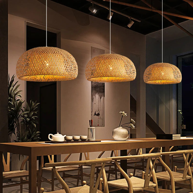 Suspension salon en bambou decoration