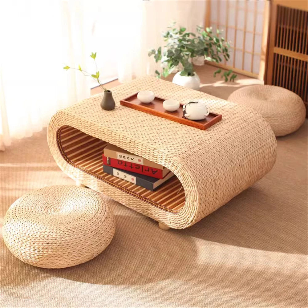 Table basse d'apoint en rotin