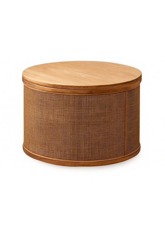 Table basse en rotin tressé grand modèle