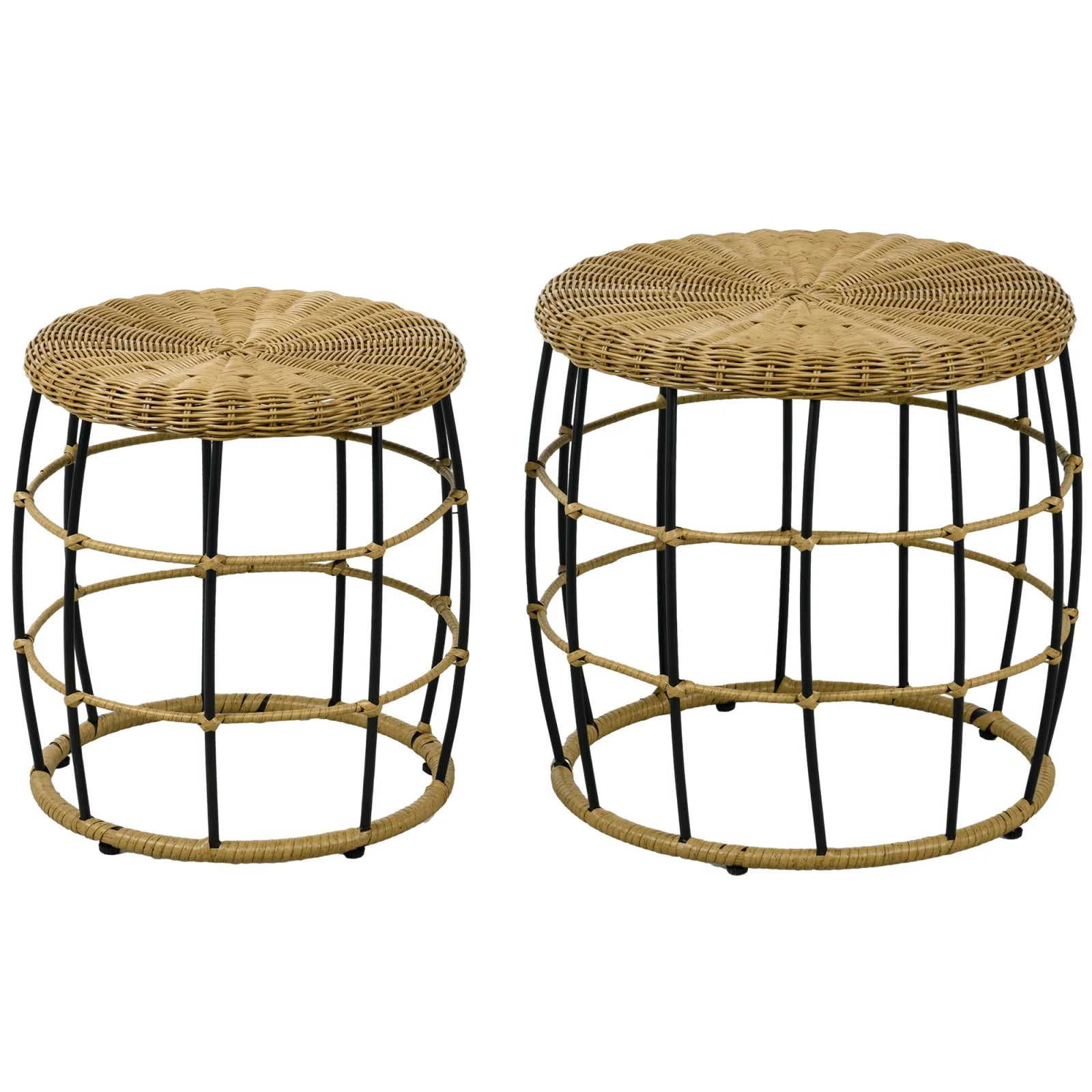 Table basse en rotin vintage 2 dimensions