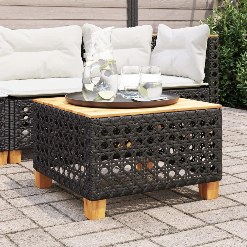 Table basse extérieure style rotin 