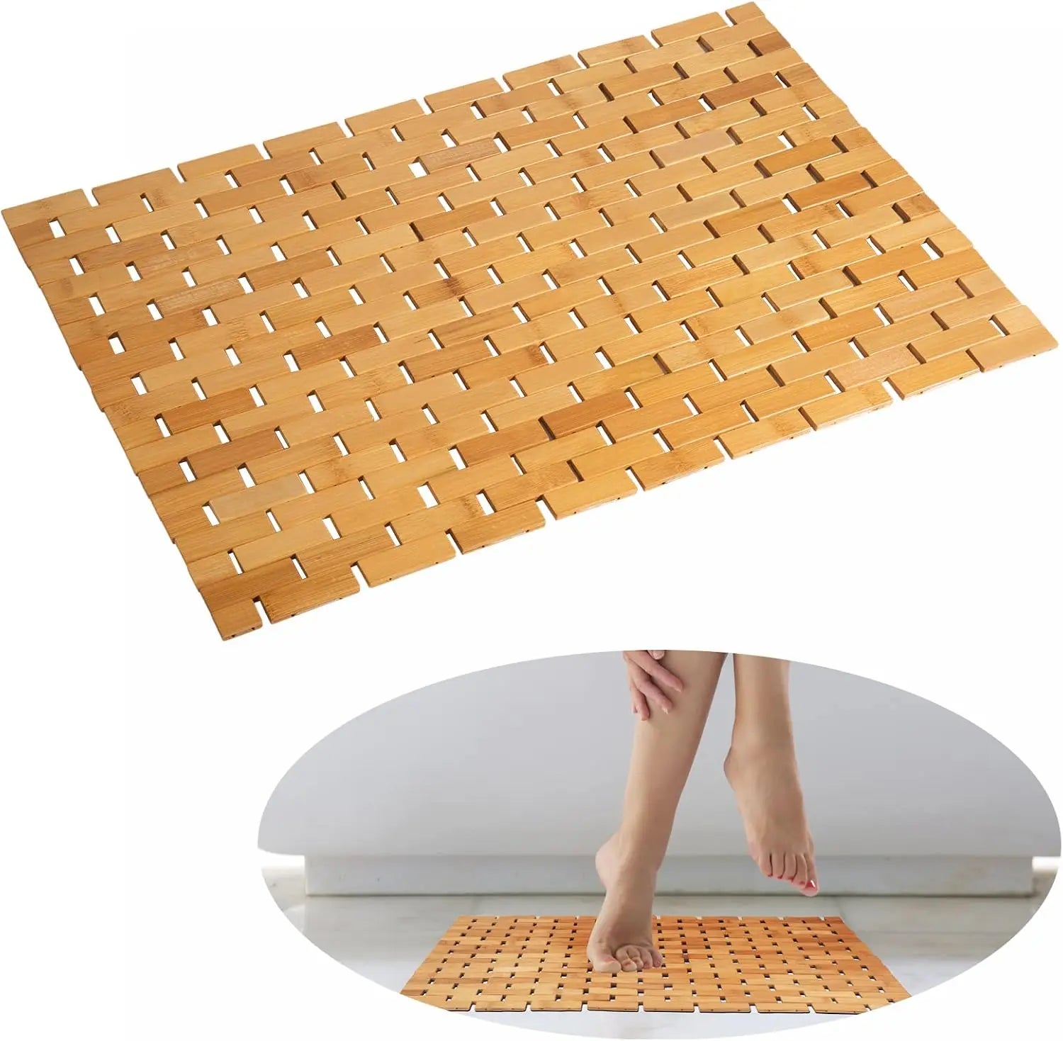Tapis bambou tresse