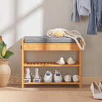 Banc rangement chaussures avec assise et tiroir en bambou - Vignette | Méli-Mélo - Rotin &amp; Bambou