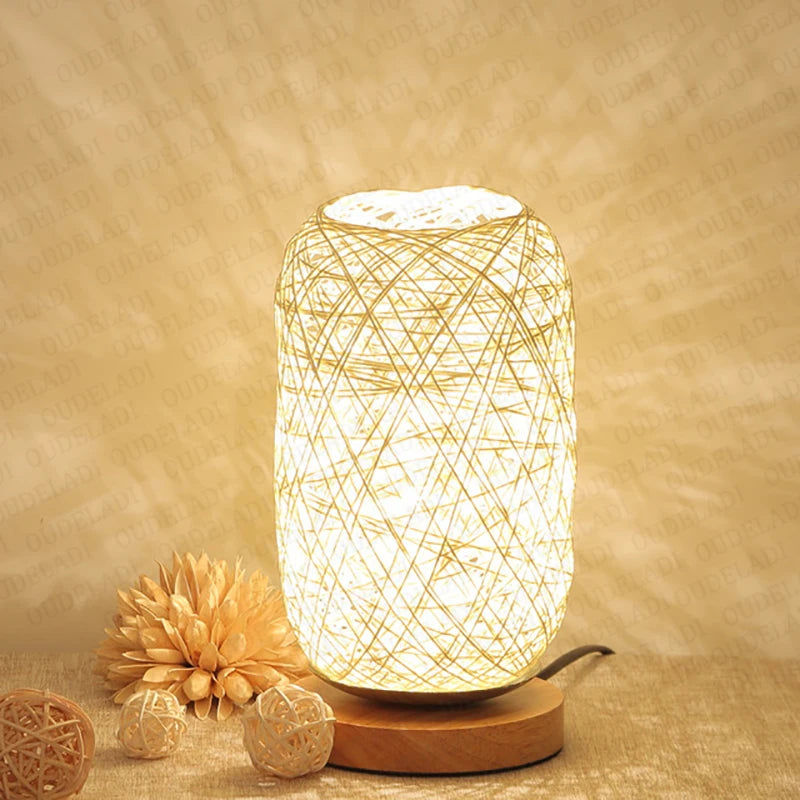 lampe en bambou avec fort eclairage