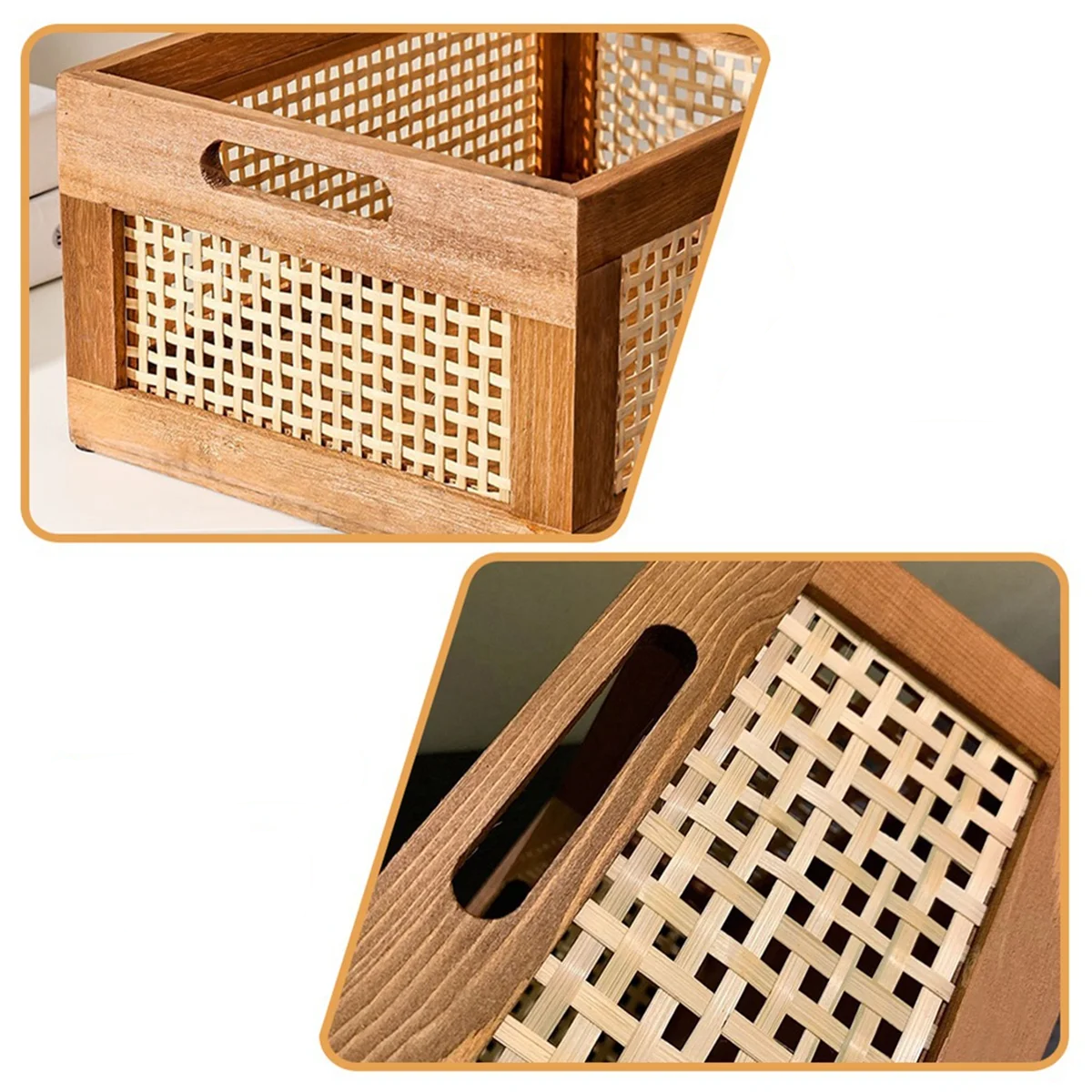 panier rangement bambou gros plan